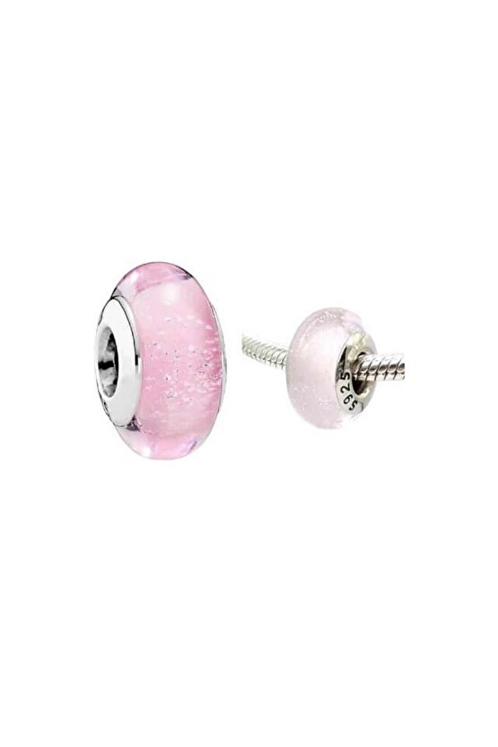 Pembe Simli Murano Charm