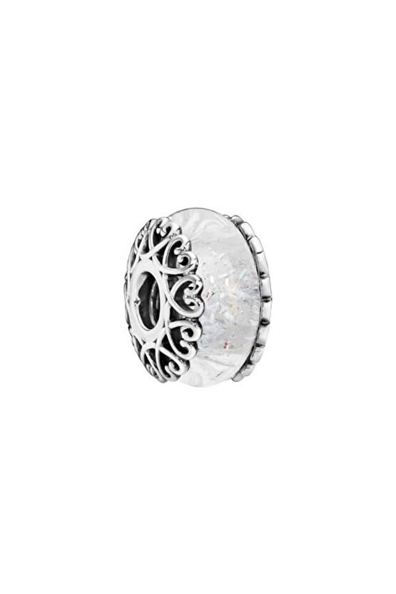 Beyaz Buz Kristali Murano Charm