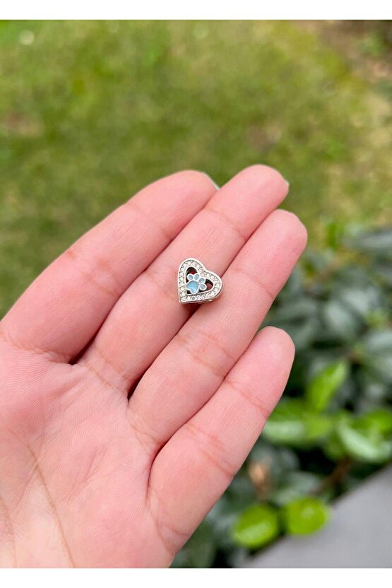Mavili Pati Kalp Charm