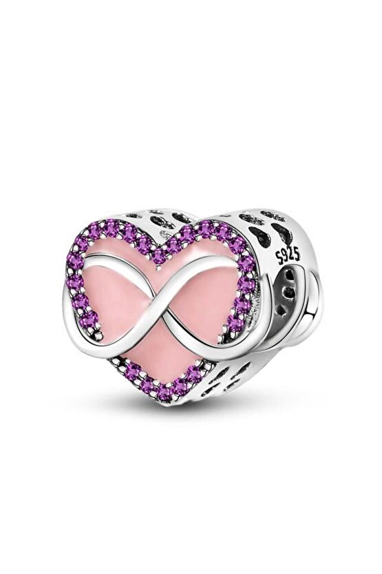 Sonsuzluk Pembe Kalp Charm