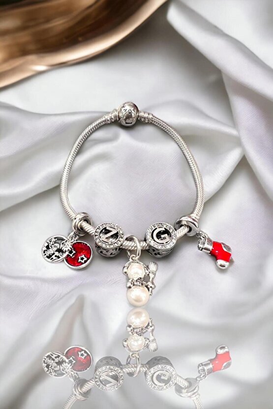 Sallantılı Noel Baba Kırmızı Charm