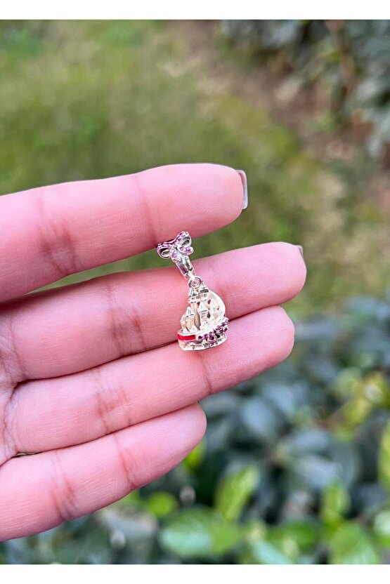 Sallantılı Pembe Fiyonklu Şato Charm
