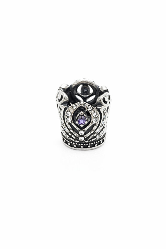 Taç Charm Mor Taşlı