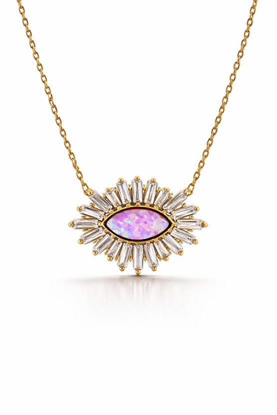 Pembe Opal Göz Kolye