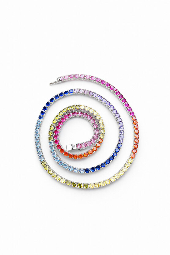 Multi Color 3 mm Suyolu Kolye