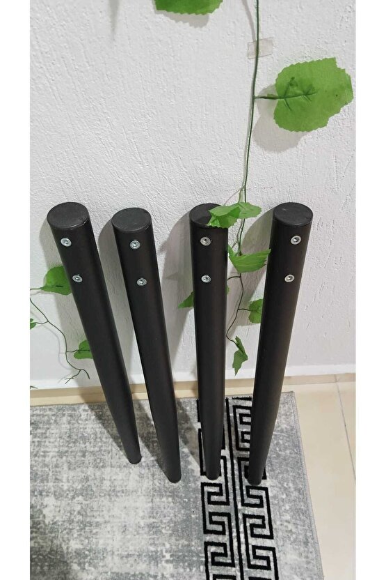 4 Adet Siyah Metal Masa Ayağı 72 Cm Mutfak Masası Ayağı