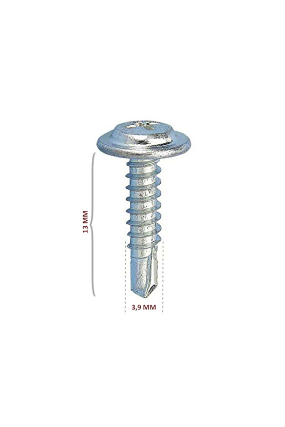 DEMİR CİVATA Pul Başlı (sding) Rysb Akıllı Vida 3,9x13 Mm (50 Adet)