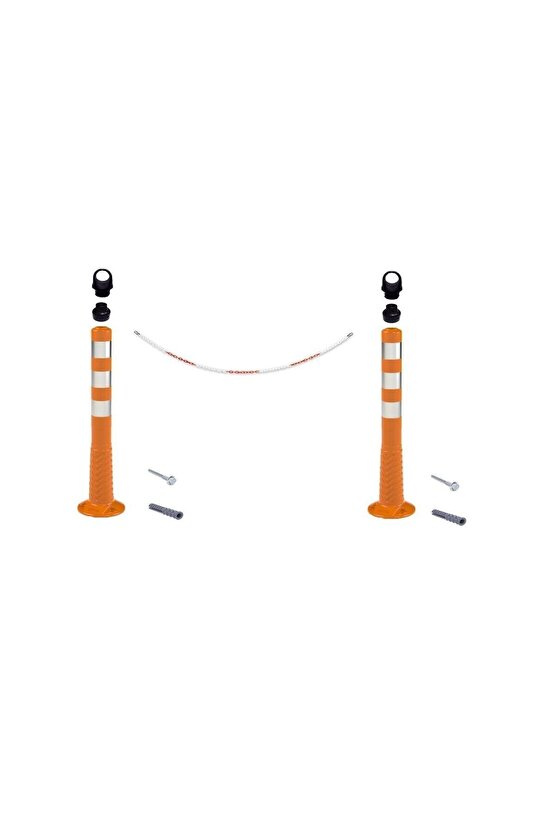 Otopark Düzenleyici (2 Adet 75 Cm Delinatör + 3 Metre 8 Mm Zincir)