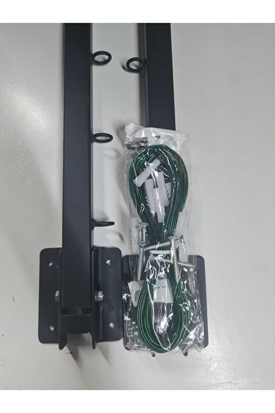 Duvar Tipi Çamaşır Kurutma Askısı  Metal  Siyah  2 Parça – 10m Çelik Halat Hediyeli