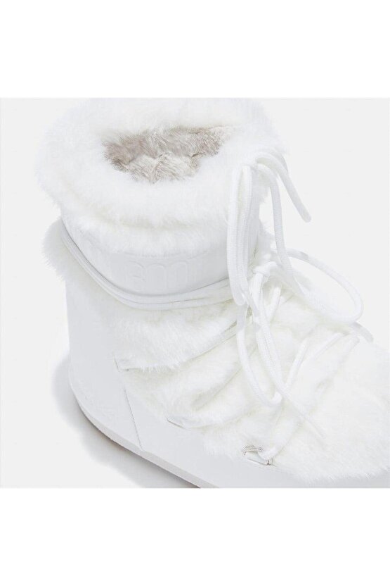 Kadın Bot 14093900-002 Icon Low Faux Fur Optical White