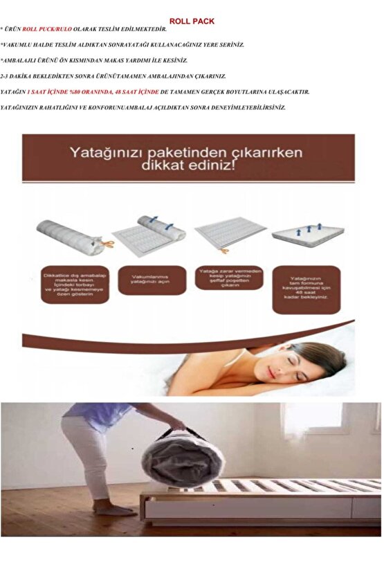 Ikea Hemnes Divan Uyumlu Fitilli Sünger Yatak 80x200x15.