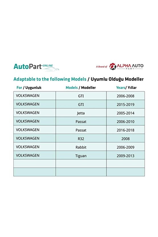 Volkswagen için Tampon Klips - 10 Adet