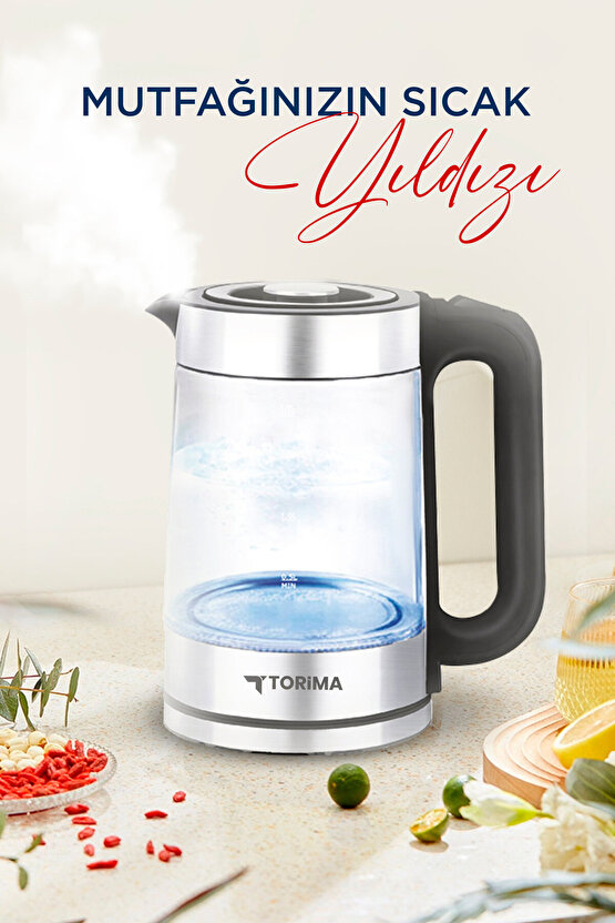 Cam Led Işıklı 1500W 1.8L Kettle Su Isıtıcı TY-083-18X29A