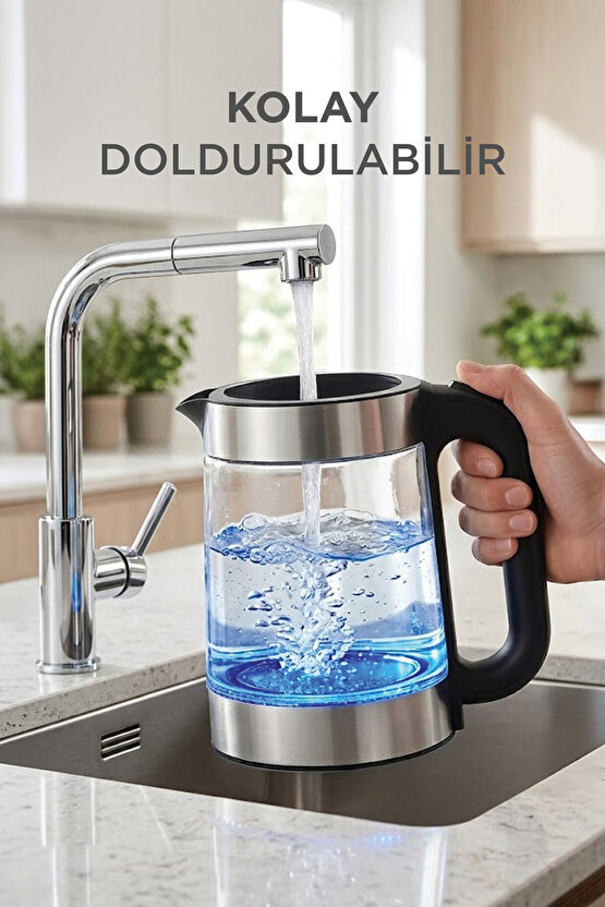 Cam Led Işıklı 1500W 1.8L Kettle Su Isıtıcı TY-083-18X29A