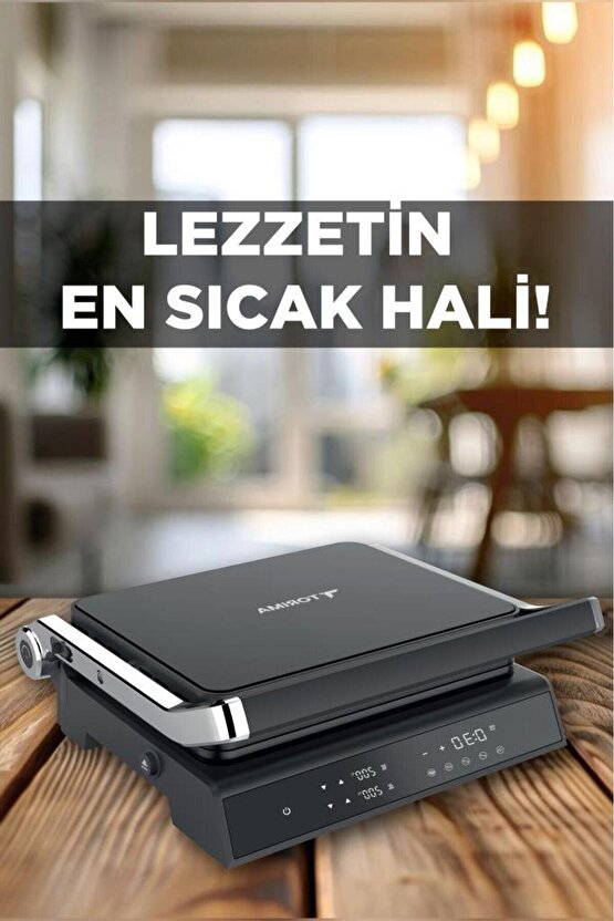 Tost Makinesi 2000W Dijital Ekranlı Çıkarılabilir Plakalı Izgara Makinesi TG PRO500 Siyah