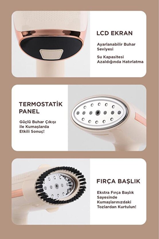 Buharlı Ütü Kırışık Giderici Taşınabilir Dikey Seyehat Ütüsü 1500W KY003 Beyaz