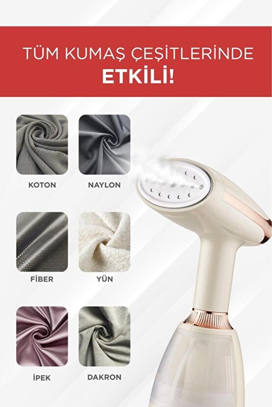 Buharlı Ütü Kırışık Giderici Taşınabilir Dikey Seyehat Ütüsü 1500W KY003 Beyaz