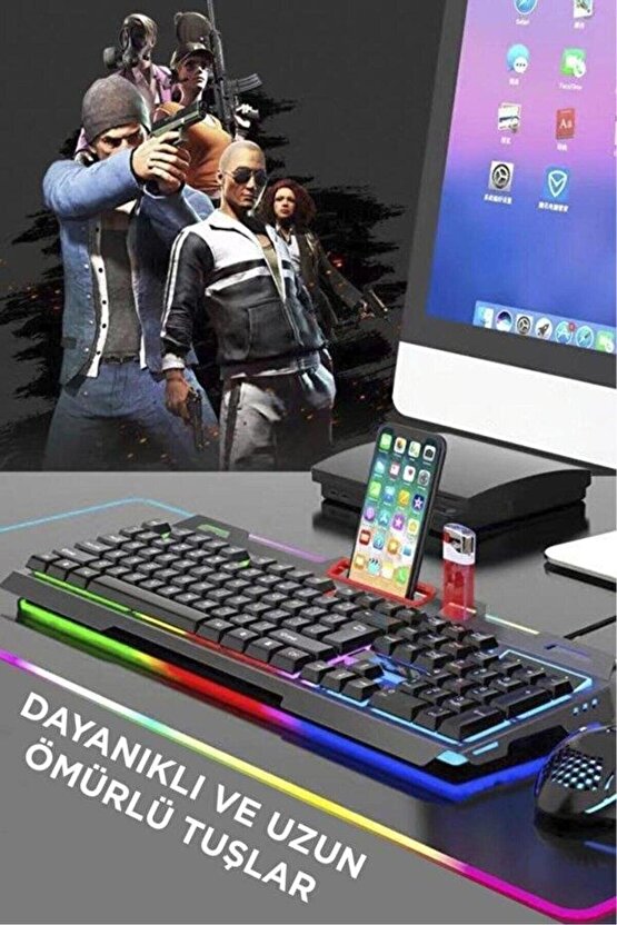 TMK-06 Siyah Gaming Rgb Işıklı Kablolu Q Klavye ve Mouse Seti