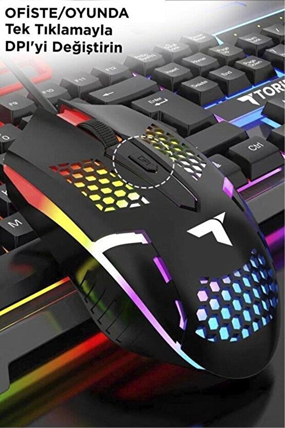 TMK-06 Siyah Gaming Rgb Işıklı Kablolu Q Klavye ve Mouse Seti
