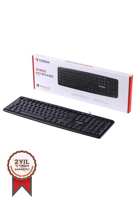 Kablolu Q Klavye Bilgisayar Ofis Klavyesi TK01 Siyah