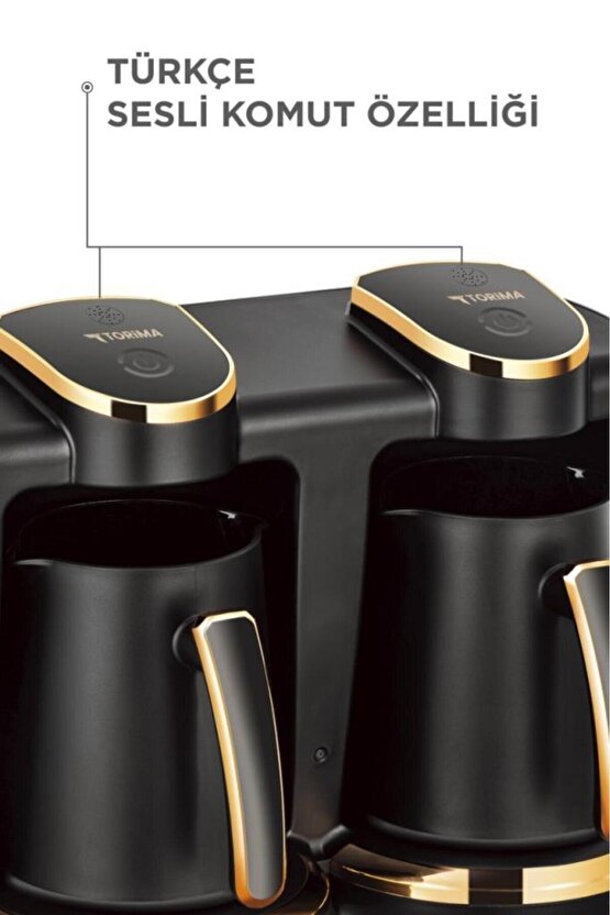 Türk Kahvesi Makinesi Çift Hazneli Sesli Komut 8 Fincan Kapasiteli 250ML Kahve Makinesi 202 Double