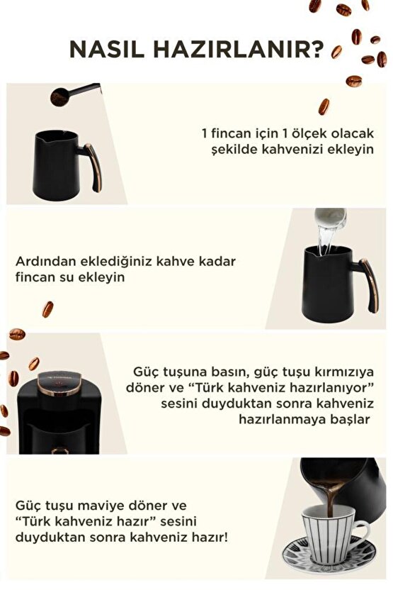 Türk Kahvesi Makinesi Çift Hazneli Sesli Komut 8 Fincan Kapasiteli 250ML Kahve Makinesi 202 Double