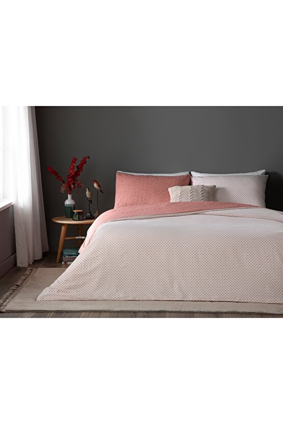 Daisy Krep Super King Nevresim Takımı 260x220 Cm Pembe