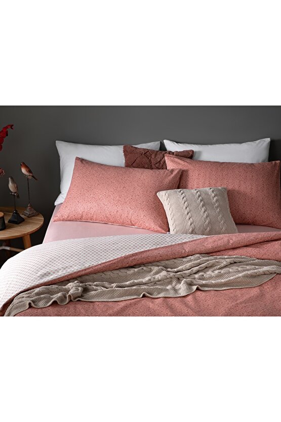 Daisy Krep Super King Nevresim Takımı 260x220 Cm Pembe