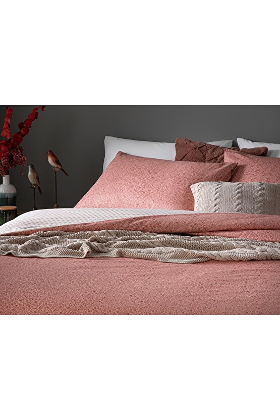 Daisy Krep Super King Nevresim Takımı 260x220 Cm Pembe