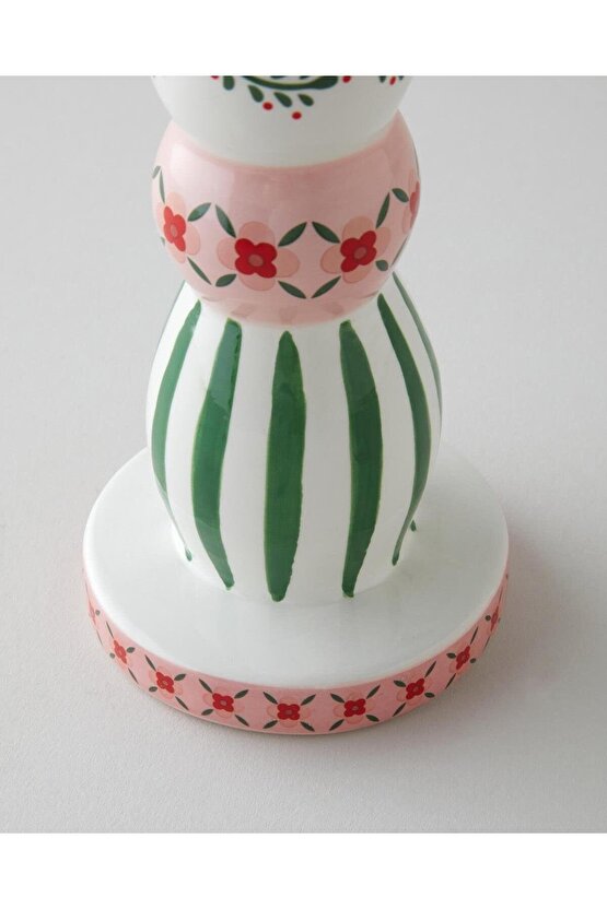 Christmas Şamdan 23 cm Beyaz - Yeşil (22.12.2025)
