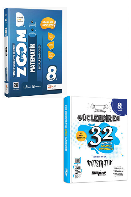 8. Sınıf Zoom Matematik Soru Bankası + Ankara Yayınları Matematik 32 Haftalık Deneme