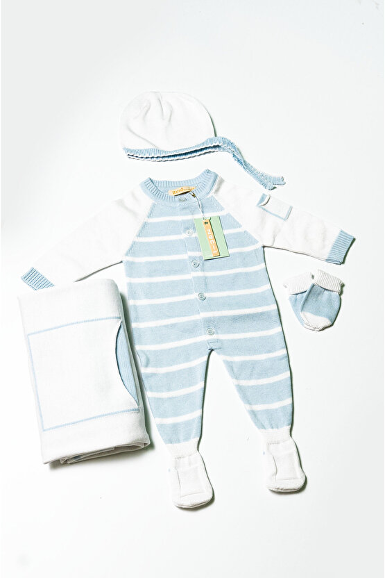 Yenidoğan 4lü Örme Triko Bebek Set