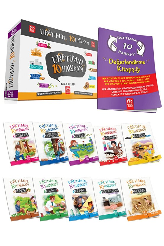 Üretimin 10 Harikası Hikaye Serisi 2 3 Sınıf Okuma Seti 10 Kitap Her biri 48 Sayfa