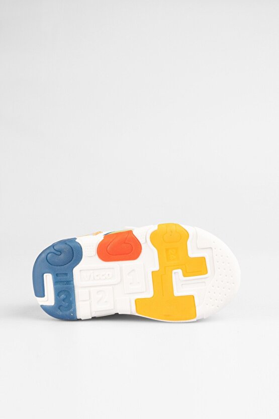 Number Ortopedik Taban Beyaz-Mavi Çocuk Sneaker