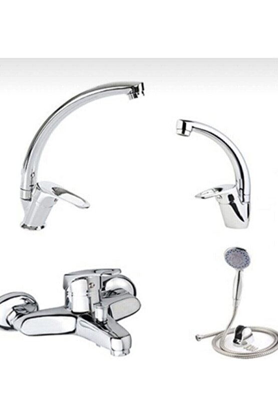 Mix 4 Lü Batarya Set Mutfak Banyo Lavabo Ve Duş Seti Garantili 5 Yıl