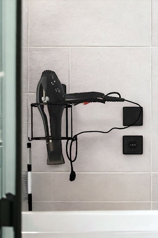 Siyah Kurutma Makinesi Asma Aparatı Banyo Aksesuarı Güçlü Dc-5119