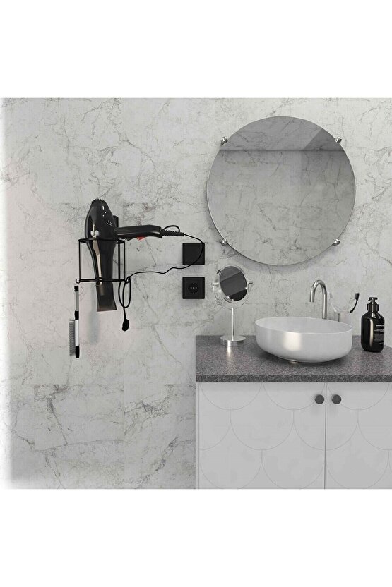 Siyah Kurutma Makinesi Asma Aparatı Banyo Aksesuarı Güçlü Dc-5119