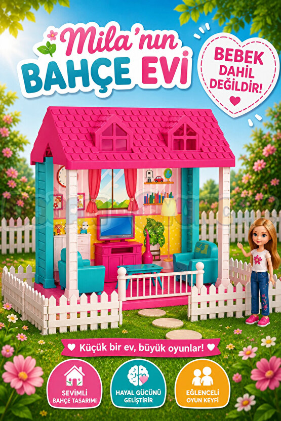 Milanın Bahçe Evi - Ev Oyuncak - Milanın Bahçe Ev Seti - Ev Seti - Rüya Evi - Oyun Evi