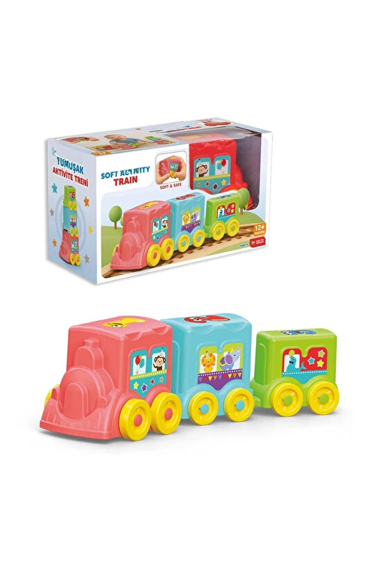Yumuşak Aktivite Treni - Bebek Oyuncakları - Üst Üste Dizme Eğitici Oyuncak - Soft Lego Tren Oyuncak