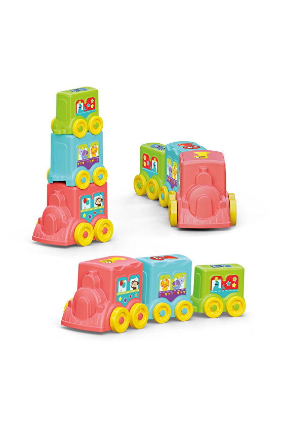 Yumuşak Aktivite Treni - Bebek Oyuncakları - Üst Üste Dizme Eğitici Oyuncak - Soft Lego Tren Oyuncak