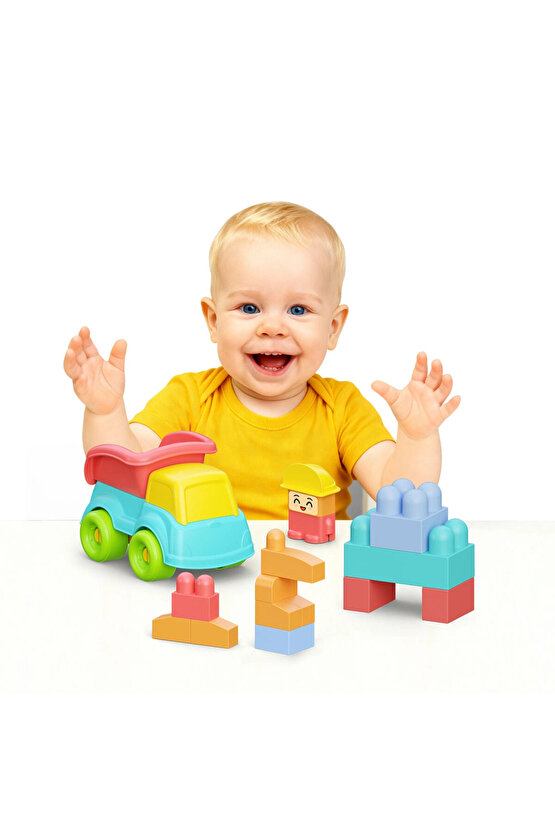 Yumuşak Bloki Blokları Kamyon Set 24 Parça - Büyük Yumuşak Bloklar - Büyük Soft Lego Oyuncakları