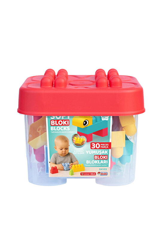 Yumuşak Bloki Blokları Kova 30 Parça - Büyük Yumuşak Bloklar - Büyük Soft Lego Oyuncakları