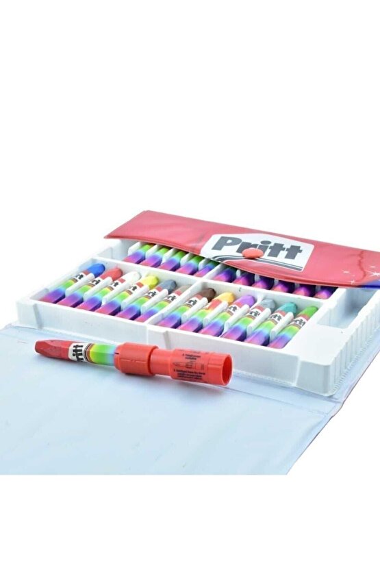 24 Lü Pastel Boya Çantalı Pastel 24 Renk Tutacak