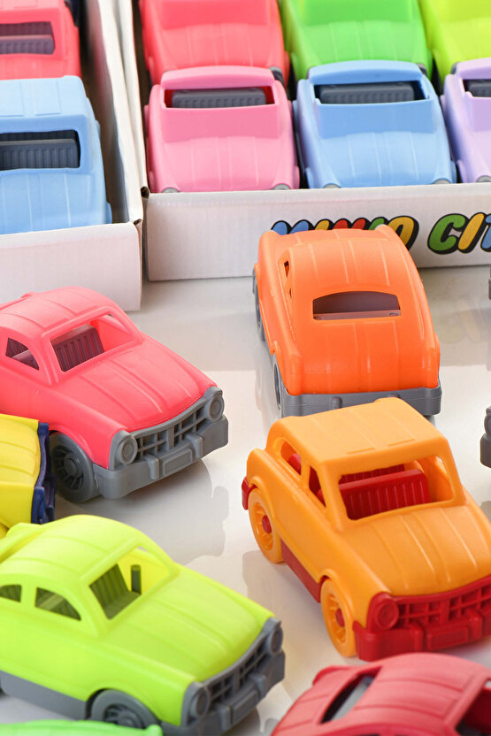MINIQ CITY CAR AUTO NEON 12 ADET OYUNCAK ARABA