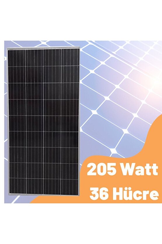 Güneş Paneli 205w Watt Monokristal A Kalite