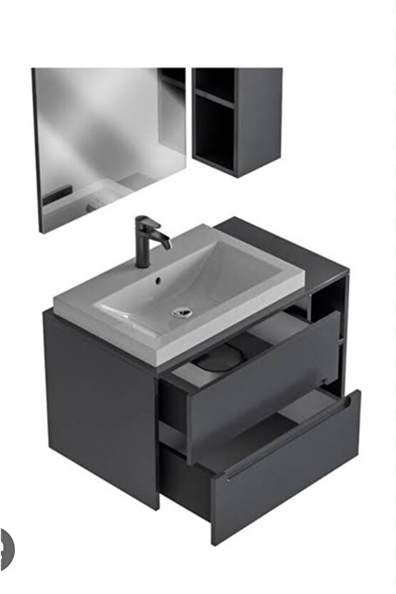 Aurora 85 Cm Antrasit Banyo Dolabı