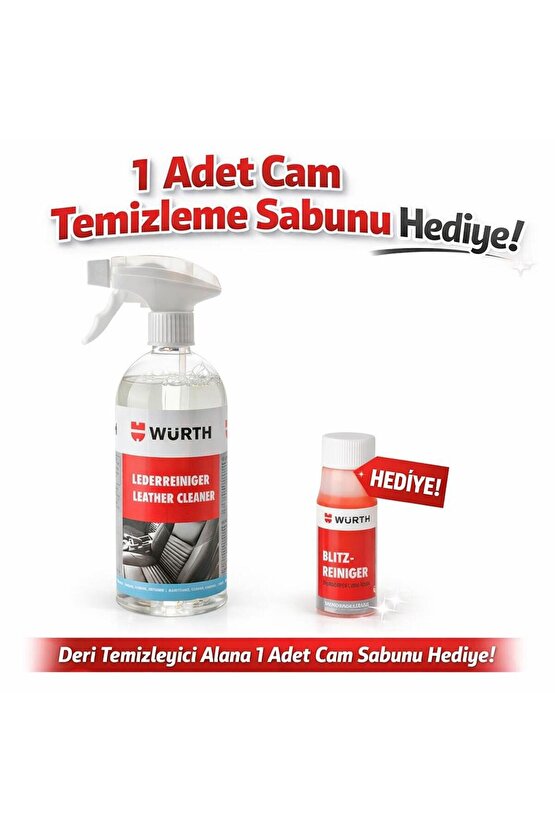 Deri ve Alcantara Temizleme Spreyi (500ML) + Cam Temizleme Sabunu Hediyeli - Premıum Kalite