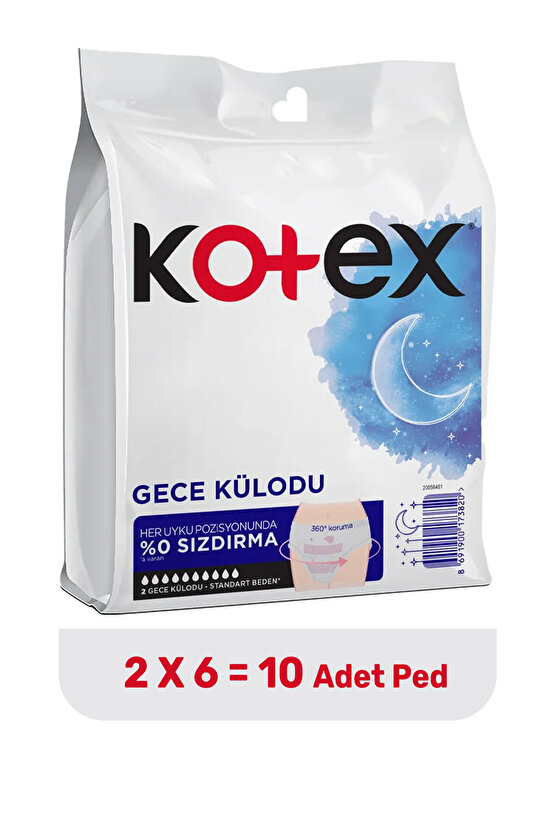 Regl Gece Külodu 6 Paket 12 Adet Ped