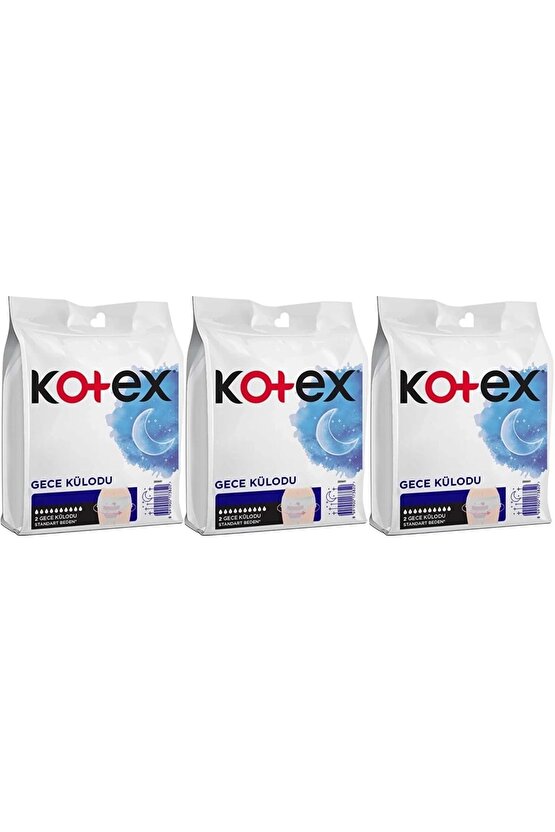 Gece Külodu  Külot Standart Beden Yoğun ReGl Dönemine Özel 6 Lı Set 3PK*2
