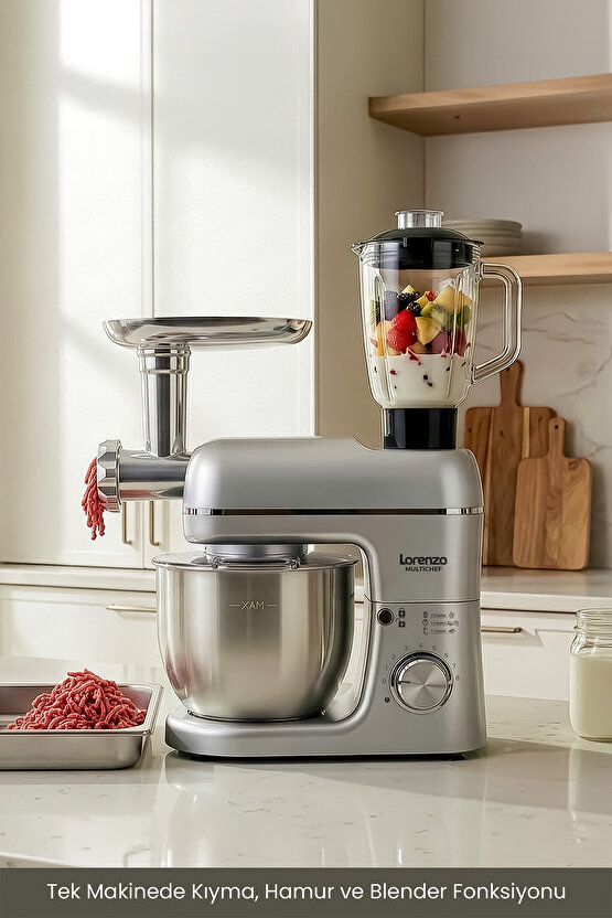 Multichef Stand Mixer 3in1 Hamur Yoğurma Blender Et Kıyma Makinesi